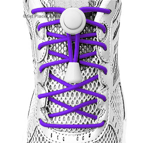 Electric Purple elastic no tie locking shoelaces