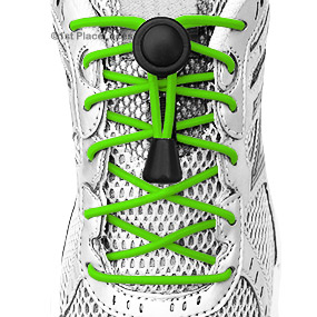 Neon Green elastic no tie locking shoelaces