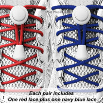 Red, White & Blue elastic no tie locking shoelaces